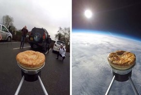 Ученые отправили в стратосферу пирог с мясом и картофелем