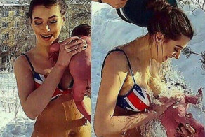 Ice Bucket Challenge по‑русски: матери обливают младенцев ледяной водой в мороз