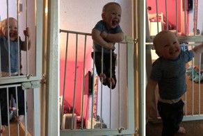 2-летний малыш ловко и находчиво совершает удивительный побег