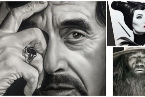 Художник рисует фотографически точные портреты знаменитостей простым карандашом