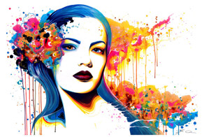 Яркие акварельные портреты от Пикси Колд