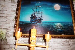 Веселый подсвечник из скалки