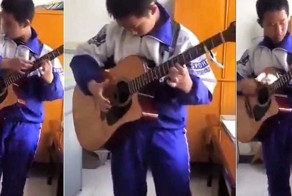 Впечатляющий кавер на «Thunderstruck» группы AC/DC от 13-летнего китайского паренька