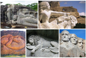 Поразительные гигантские скульптуры в скалах