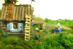 Вторая моя миниатюра в лампочке "Домик в деревне"