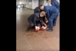 Задержание неадекватного хулигана в минском метро