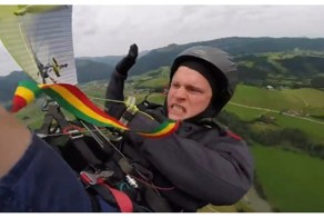 Австрийский парапланерист запечатлел на видео собственное падение, которое чуть не закончилось трагедией