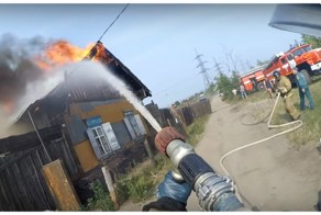 Работа пожарных от первого лица