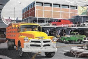 Будни строителей капитализма на рекламных постерах Chevrolet 1950-х