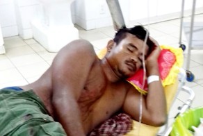 Жена бросила в мужа тесак, но он прилетел в соседа