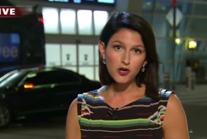 Журналистка провела прямой эфир с пауком на плече