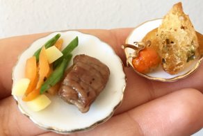 Миниатюрная кухня 1:12 с настоящими блюдами