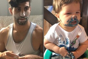Малыш воссоздает фотографии своего дяди-модели и у него даже лучше получается