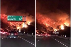 Шоссе в ад: жуткие видео пожаров в Калифорнии