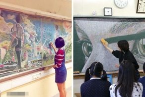 Превосходные рисунки мелом учеников из Гонконга