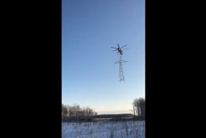 Ювелирная установка ЛЭП вертолетом