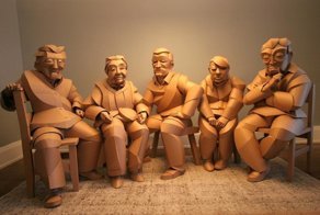 Картонные скульптуры жителей китайской деревни в натуральную величину