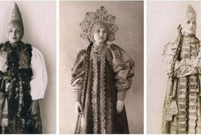 Русские красавицы 19-го века в традиционных костюмах