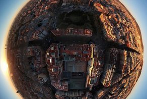 Барселона, похожая на маленькие планеты, в формате 360 градусов