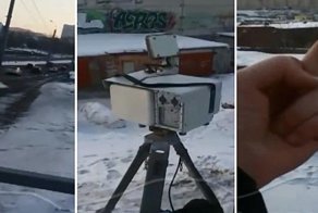 В Тюмени неизвестные уронили фоторадар "КРИС"П