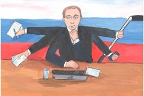За 400 рублей: дети нарисовали президента Путина