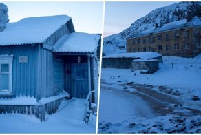 Бесконечная зимняя синь села Териберка на берегу Баренцева моря
