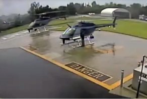 Шокирующее видео столкновения двух полицейских вертолетов