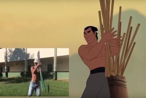 Школьники из Микронезии в забавной форме воссоздали сцену из диснеевского мультфильма «Мулан»