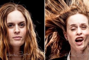 Люди до и после того, как фотограф напал на них с воздуходувкой