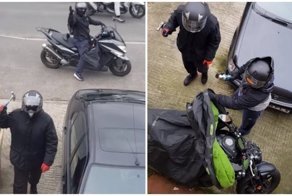 Наглые воры пытаются украсть мотоцикл на глазах владельца
