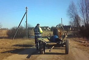 Гужевая повозка на автопилоте! Лошадь везла пьяного хозяина домой