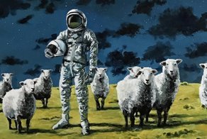 Астронавты на меланхоличных картинах Томаса Крана