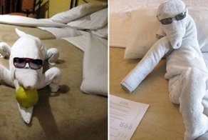 20 забавных фигур из полотенец от изобретательных горничных