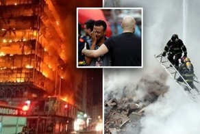 В бразильском Сан-Паулу обрушилась горящая высотка. Внутри были люди