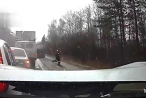 Необычная реакция пассажира на ДТП