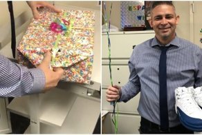 Ученики растрогали преподавателя, подарив ему кроссовки