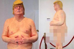 Во дворе стоит статуя, у статуи нету... Голенького Трампа купили за $28 тысяч