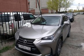 В припаркованный во дворе Омска Lexus воткнули лом