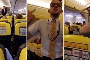 Бортпроводник  прямо в воздухе станцевал под Бритни Спирс