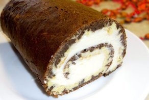 Бисквитный заварной рулет с кремом