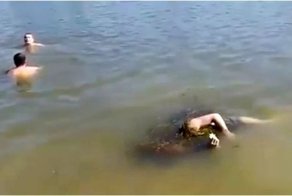 В Красноярске отдыхающие спокойно плавали в реке рядом с утопленником