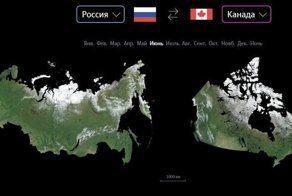 Этот проект позволяет наглядно сравнить размеры любых стран без искажений