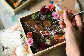 Как настоящие: миниатюрные прудики с карпами кои