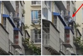 Старик спас малыша, который вывалился с третьего этажа