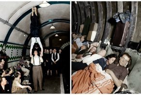 Лондонская подземка во время Блица (1940 - 1941): фотографии в цвете