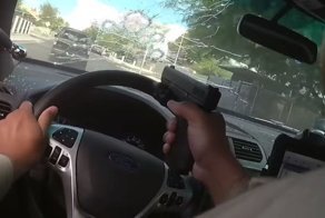 Эффектная полицейская погоня со стрельбой за убийцами в Лас-Вегасе