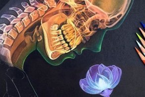Потрясающий рисунок на черной бумаге