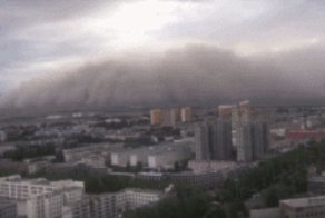 Видео: в Китае песчаная буря накрыла город за считанные секунды