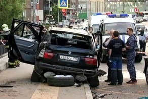 Авария дня.  BMW сбил трех человек в Новой Москве