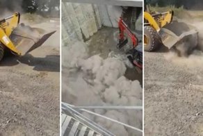 "Пыльная" шутка над экскаваторщиком